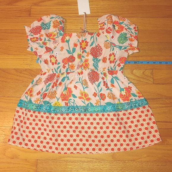 Summer Orange Floral Square Neck Short Sleeved Peplum Top GRACE KARIN Girls 10Y - Picture 7 of 9